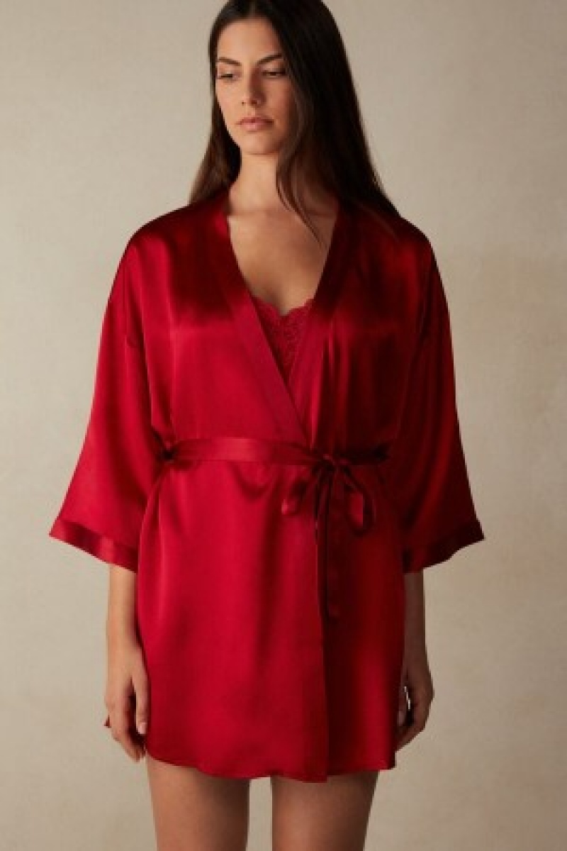 Intimissimi Silk Kimono Rød | SDKVO41546